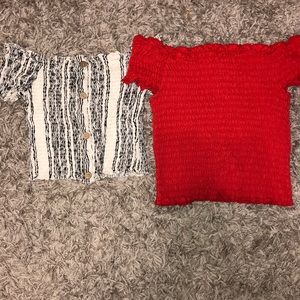 Two off the shoulder tops